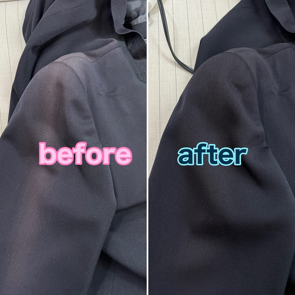 大丸クリーニング 衣類のしみ抜きビフォーアフター(東京都世田谷区若林)