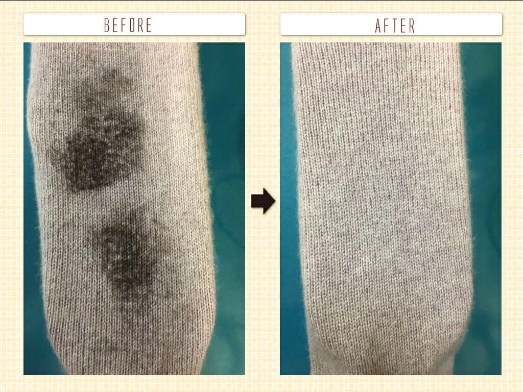 浜屋クリーニングのビフォーアフター(ニットのしみ抜き)