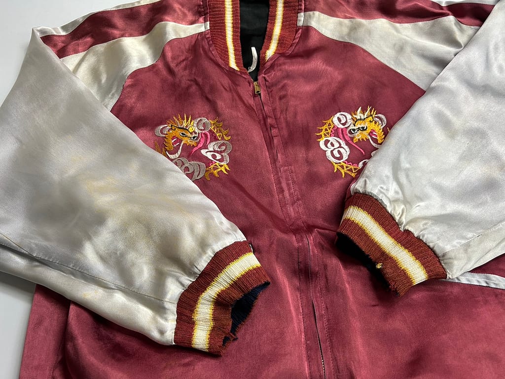 ヴィンテージスカジャン 黄ばみ除去後 染み抜き後 ㈱イウチ せんたく屋太郎 津市