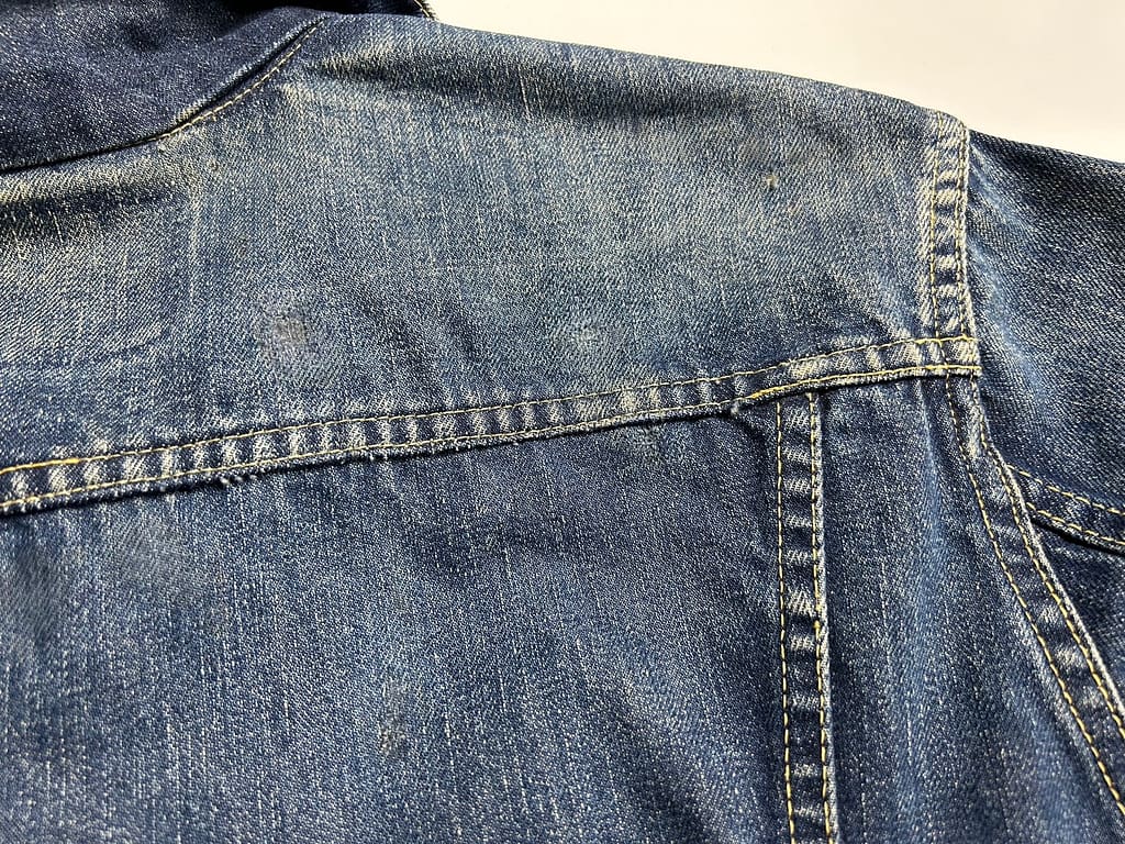 ヴィンテージデニム 錆染み除去後 染み抜き後 ㈱イウチ せんたく屋太郎