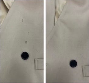 ジャケットのしみ抜きビフォーアフター事例(町田市 クリーニングアサヒ)