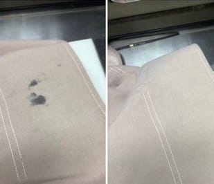 衣類のシミ除去ビフォーアフター事例(クリーニングアサヒ本店・町田市)