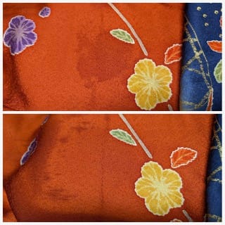 しみ抜き ビフォーアフター 色修正 クリーニング技術