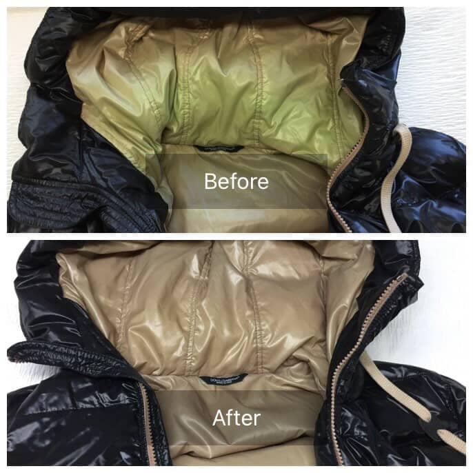 ダウンジャケット クリーニング ビフォーアフター 小池ドライクリーニング