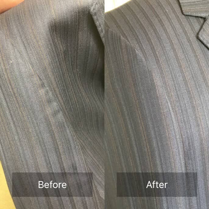 スーツ シミ抜き ビフォーアフター 復元加工 小池ドライクリーニング