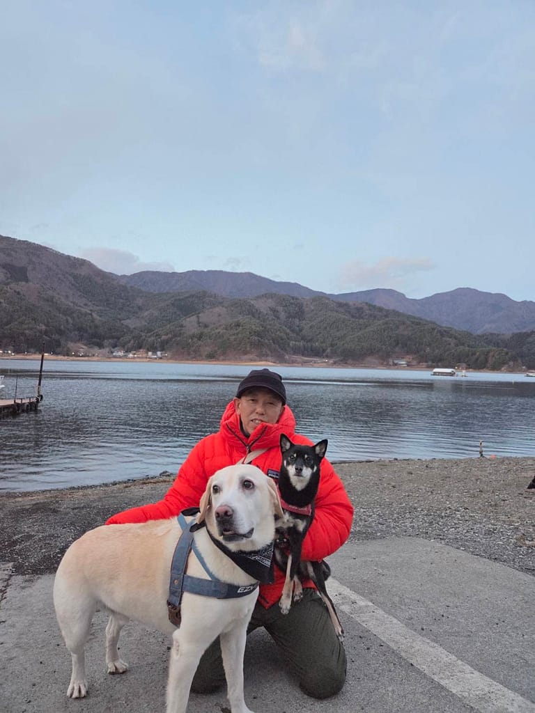 cleaners洗屋 羽田本店 東京都大田区羽田 ラブラドールと柴ちわわ 犬との散歩風景