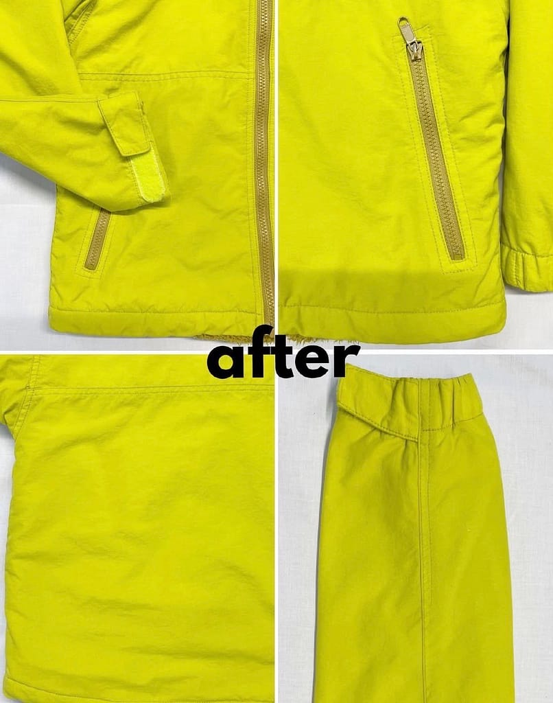 クリーンラインナリナカ しみ抜き事例 黄色ジャケット アフター